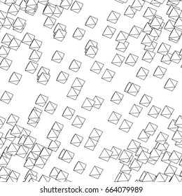 Seamless geometric black and white ornament generated by random polygons