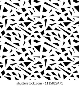 Seamless geometric black and white pattern of triangles