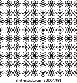 Seamless geometric Black and White pattern background. Seamless abstract pattern with flowers. Vector illustration with blossoming flower. Floral wallpaper Fabric design textile Modern stylish texture