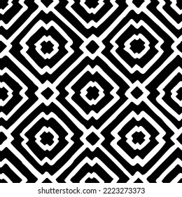 Patrón blanco y negro geométrico sin foco. Sencillo adorno para textiles, embalaje, decoración. Ilustración vectorial.