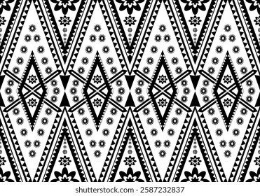 seamless  geometric black and white  pattern design for geometric fabric interior decoration wallpaper background ornament carpet print art wrapping ceramic tile 