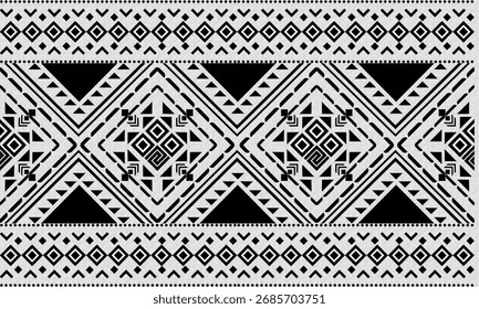Seamless Geometric Black and White Pattern Decorative Design for Fabric and Backgrounds