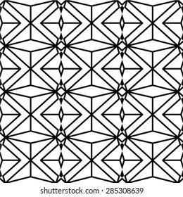 Seamless geometric black and white pattern.