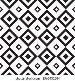 Seamless geometric black and white squared tiles