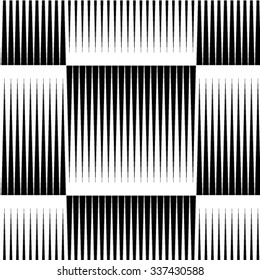 Seamless geometric black and white stripes background, simple vector pattern.