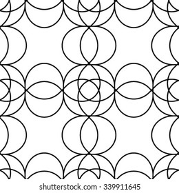 Seamless geometric black and white stripes background, simple vector pattern.