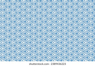 Seamless geometric blue fabric pattern