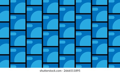 Seamless Geometric Blue Pattern with Abstract Shapes