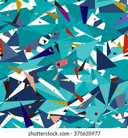 Seamless geometric blue pattern with triangles
