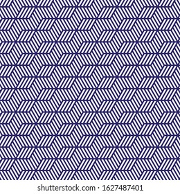 Seamless geometric blue texture in op art design. vector art