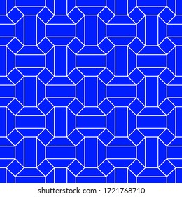 Seamless geometric blue vector background.
