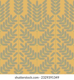 Seamless geometric bold tropical floral pattern with palm leaves. Vector illustration