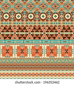 Seamless geometric borders in bright colors. Abstract design   