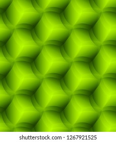 Seamless Geometric Bright Green Pattern with Transparent Effect. Hexagonal Grid. EPS 10 Vector Background.