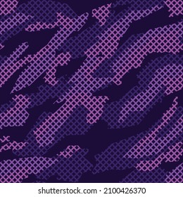 Seamless geometric camouflage pattern. Abstract modern racing camo. Print on fabric and clothing. Vector illustration