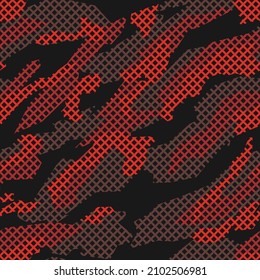 Seamless geometric camouflage pattern. Abstract modern racing camo. Print on fabric and clothing. Vector illustration