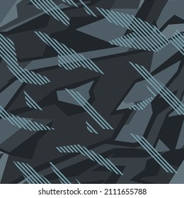 Seamless geometric camouflage pattern. Abstract camo. Racing background. Print on vinyl and decal. Print on fabric and textile. Vector illustration