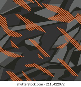 Seamless geometric camouflage pattern. Abstract camo. Racing background. Print on vinyl and decal. Print on fabric and textile. Vector illustration