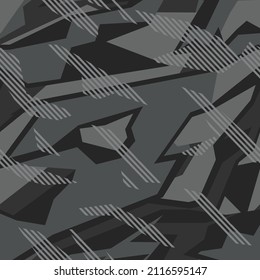 Seamless geometric camouflage pattern. Abstract camo. Racing background. Print on vinyl and decal. Print on fabric and textile. Vector illustration
