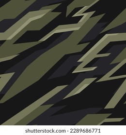 Seamless geometric camouflage pattern. Abstract camo sports. Vinyl and decal print. Vector illustration
