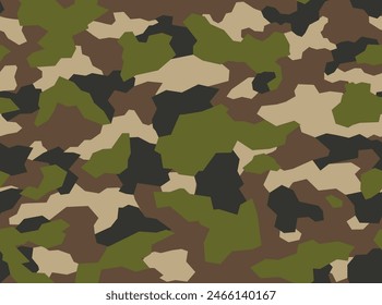 Nahtloses geometrisches Tarnmuster dunkler Flecken. Militärische Textur. Vinyl-Druck und Aufkleber. Vektorgrafik