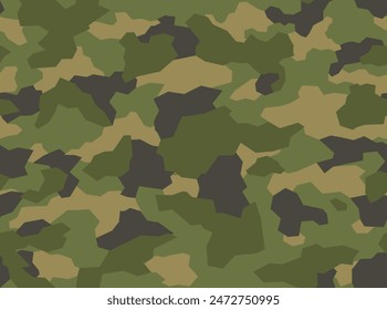 Seamless geometric camouflage pattern of dark spots. Military texture. Vinyl print and decal. Vector