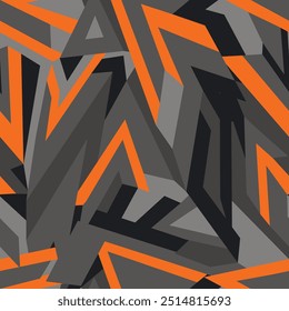 Patrón de camuflaje geométrico sin costuras de Formas. Abstractas camuflaje. Ilustración vectorial