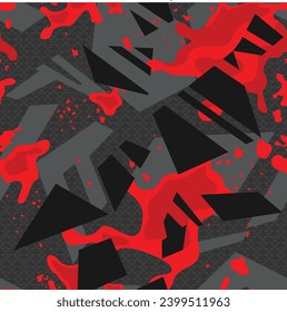 Seamless geometric camouflage pattern. Urban sports camo. Print on fabric and paper. Vector illustration