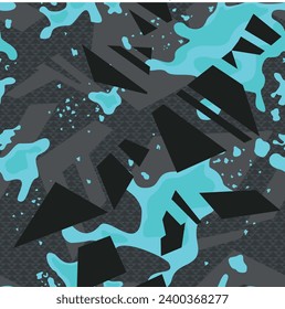 Patrón de camuflaje geométrico sin foco. Camo de deportes urbanos. Imprimir en tela y papel. Ilustración del vector