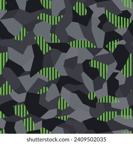 Patrón de camuflaje geométrico sin foco. Camo urbano de puntos. Imprimir en tela, vinilo y calcomanía. Ilustración del vector
