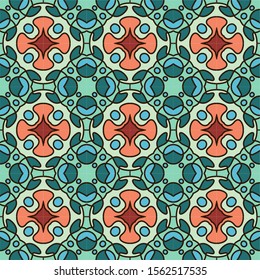 Seamless geometric ceramic tiles pattern