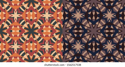 Seamless geometric ceramic tiles pattern
