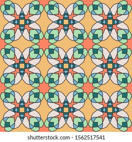 Seamless geometric ceramic tiles pattern