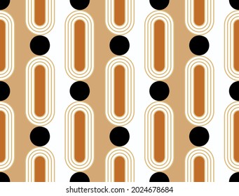 Seamless geometric chain pattern on white. Vector Illustration.