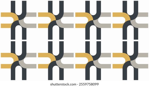 Seamless geometric chain pattern. Vector Illustration.