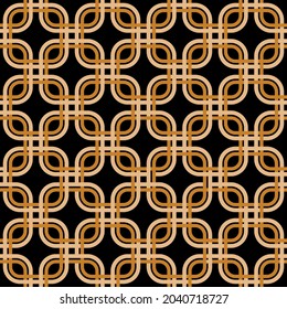 Seamless Geometric Chains Pattern on Black. Vector Illustration.
