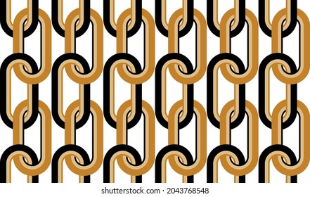 Seamless Geometric Chains Pattern on White. Vector Illustration.
