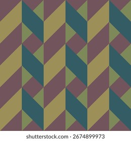 Padrão de verificação geométrica uniforme. Quadrado diagonal, entrançado, fundo de linha tecida. Textura de colcha de retalhos em cores quentes, macias, claras, cinzentas, amarelas e azeitonas. Rombo, textura irregular. Vetor