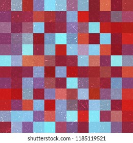Seamless geometric checked pattern. Ideal for printing onto fabric and paper or decoration. Red, brown, blue colors.