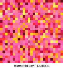 Seamless geometric checked pattern. Ideal for printing onto fabric and paper or decoration.  Pink, yellow colors. 