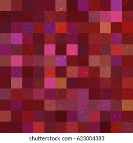 Seamless geometric checked pattern. Ideal for printing onto fabric and paper or decoration. Red, brown, purple colors  