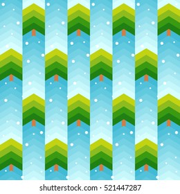 Seamless geometric chevron pattern with Christmas tree and snowflakes. Can be used in textiles,for print,  for book design, website background and scrapbook. 