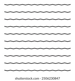 Seamless geometric chevron pattern. Thin black zigzag lines on a white background. Vector illustration.