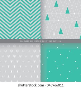 Seamless Geometric Christmas Pattern - Minimal Style