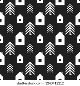 Seamless geometric Christmas patterns