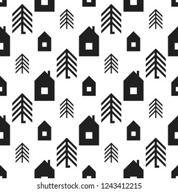 Seamless geometric Christmas patterns