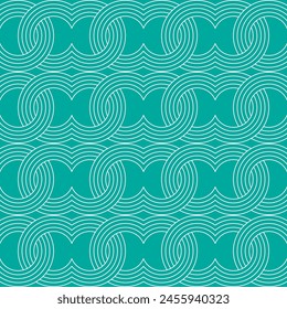 Seamless geometric circle line art pattern tile
