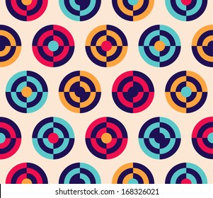 Seamless geometric circle pattern background. Vector art.