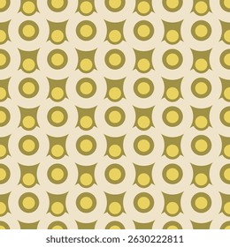 Seamless Geometric Circle Pattern in Retro Style