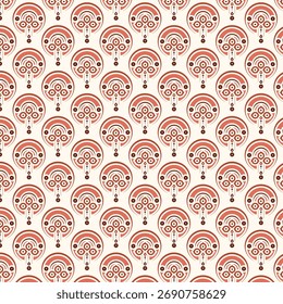 Seamless Geometric Circle Shape Ornament Textile Pattern Background